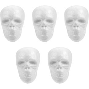 EXCEART Grimace Foam Shape 5Pcs White Foam Skull Shape Polystyrene Foam Skull Model DIY Craft Foam Ball for Floral Arranging Supplies