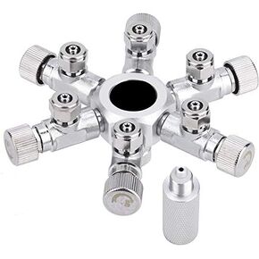 Topincn Fish CO2 SPLITTER منظم الألومنيوم سبيكة CO2 SPLITTER منظم حوض أسماك صمام إبرة CO2 SPLITER