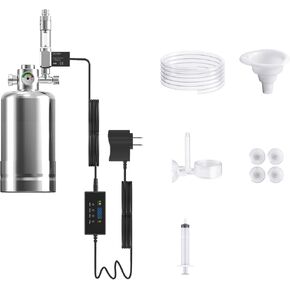 ZRDR Aquarium CO2 Generator System New New Tommatic Timing Timing Motor Valve 1L مع عداد فقاعة مقياس الضغط لنباتات الحوض ， الإخراج المستقر