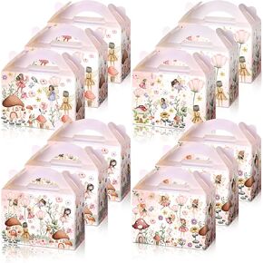 12 PCS Fairy Party Favor Boxes Floral Fairy Treat Boxes Butterfly Fairy موضوع هدايا الصناديق للفتاة