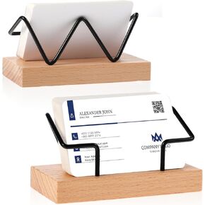 حامل بطاقة عمل Molain 2 Pack للمكتب ، وقصة عرض بطاقة عمل إبداعية خشبية ، وبطاقة عمل أنيقة للمكتب ، والطاولة والمنزل