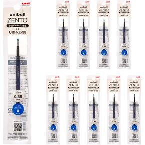 uniball zento الحبر القائم على المياه إعادة ملء UBR-Z-38 ، 0.38 ملم نقطة إضافية إضافية ، أزرق ، متوافقة مع أقلام Zento Uniball ، UBRZ38.33 ، حزمة 10