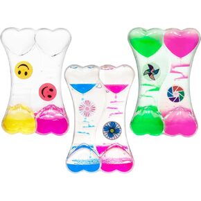 yanzhe double heart motion motion siledbler للأطفال والبالغين ، طاحونة دوارة عشوائية متداولة ، ألعاب حسية حسية للمسلسل السائل ، مؤقت للعب الحسية (3 عبوات)
