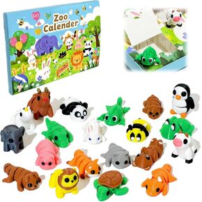 20Pcs Mini 3D Printed Animal Figurine Set, Articulated & Flexible Desk Toys with Blind Box, Cute & Collectible Fidget Toys, Toy for Office & Home Decor