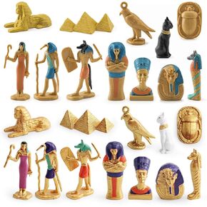 24PCS Egyptian Figurines Set Egypt Pyramids Toys for Kids Egyptian Party Decorations Supplies Figures Egyp Toys for Projects