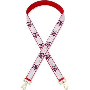 Beaded 4th of July Purse Strap USA Purse Strap Replacement Red White and Blue Patriotic Crossbody Shoulder Bag Straps 4th of July Outfits (Style D) in Saudi Arabia
