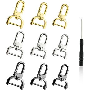 9 PCS دوار خطاف السنانير قابلة للفصل خطاف خطاف دوار دوارة محفظة حزام كيس مصنوعة اللوازم والأجهزة (ملونة)