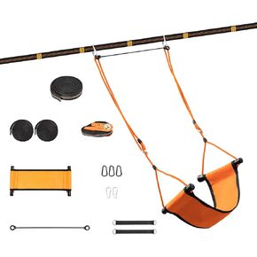 أرجوحة الأشجار للأطفال في الهواء الطلق مع مجموعة شنق الأرجوحة المتأرجحة في Slackline ، سهلة التثبيت بين الأشجار على مسافة 2-6 أمتار ، مناسبة للعب متعدد الكناريو ، 200 رطل (أخضر)