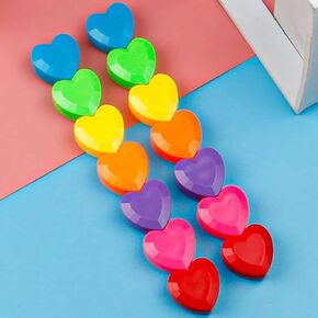 7pcs/pack علامات التمييز على شكل قلب قزحيات ، علامات تلوين على شكل قلب ، علامة عيد ميلاد قابلة للتكديس قابلة للتكديس للطفل والكتابة والتصحيح لوازم التصحيح