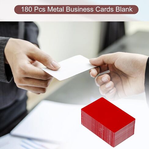 PATIKIL 0.21mm Metal Business Cards, 180 Pack Blank Name Card Laser Engraving Aluminum for DIY Gift Cards, Blue in Saudi Arabia