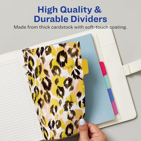 Avery Planner Dividers for A5 Planners, 6-Tab Set, Pastel Animal Print Design, 1 Set (25454) in Saudi Arabia
