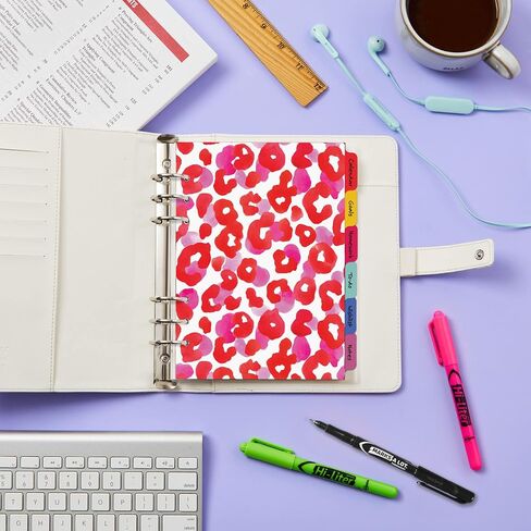 Avery Planner Dividers for A5 Planners, 6-Tab Set, Pastel Animal Print Design, 1 Set (25454) in Saudi Arabia