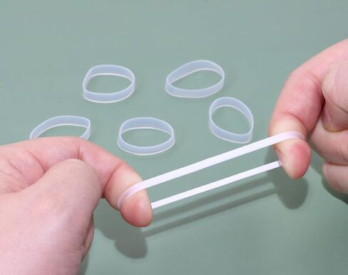 ONLYKXY 100 Pieces Silicone Cable Ties 0.78 inch/20 mm Diameter Flat Rubber Bands Elastic Bands Supplies Reusable Rubber Rings Thick Rubber Bands for School Home or Office Elasticity Coil Ring (Clear) in Saudi Arabia