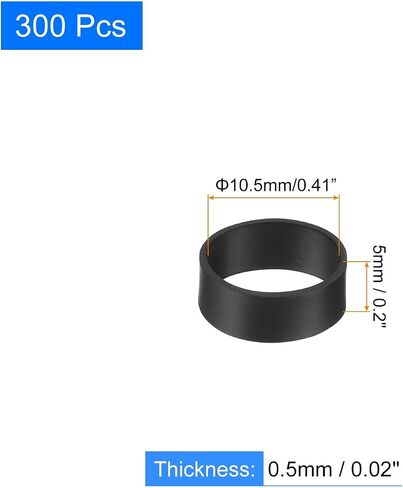 uxcell 200Pcs Silicone Rubber Bands, 5mm x 10.5mm Rubber Bands Rings Cable Ties Strong Elastic Bands Non-Slip for Cord Wrapping Bag Wraps, Black in Saudi Arabia