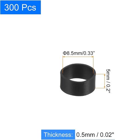 uxcell 200Pcs Silicone Rubber Bands, 5mm x 10.5mm Rubber Bands Rings Cable Ties Strong Elastic Bands Non-Slip for Cord Wrapping Bag Wraps, Black in Saudi Arabia