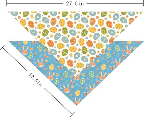 2 Pack Easter Dog Cat Bandana Holiday Bunny and Carrot Bandana for Spring and Easter Celebrations for Small Medium and Large Dogs in Saudi Arabia