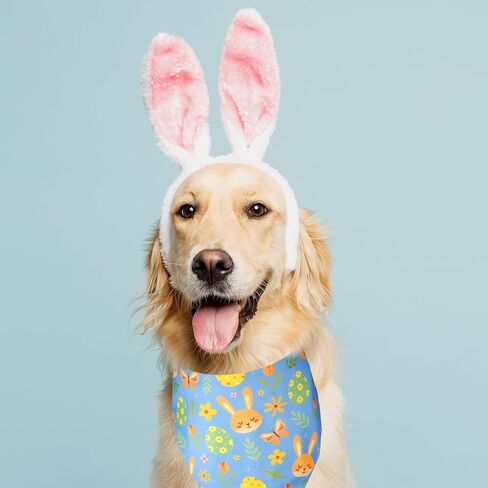 2 Pack Easter Dog Cat Bandana Holiday Bunny and Carrot Bandana for Spring and Easter Celebrations for Small Medium and Large Dogs in Saudi Arabia