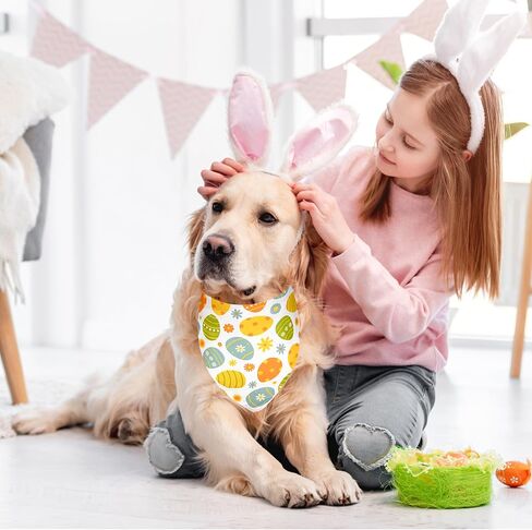 2 Pack Easter Dog Cat Bandana Holiday Bunny and Carrot Bandana for Spring and Easter Celebrations for Small Medium and Large Dogs in Saudi Arabia