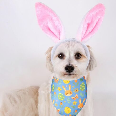 2 Pack Easter Dog Cat Bandana Holiday Bunny and Carrot Bandana for Spring and Easter Celebrations for Small Medium and Large Dogs in Saudi Arabia