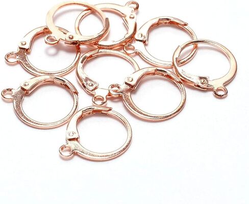20pcs فولاذية الصلب الرافعة الفرنسية aring arks السلك الأسلاك الأسواق الأقراط مع حلقة مفتوحة للرجال نساء من أجل مصنع المجوهرات DIY (14 × 12 مم) (الذهب الوردي) in Kuwait