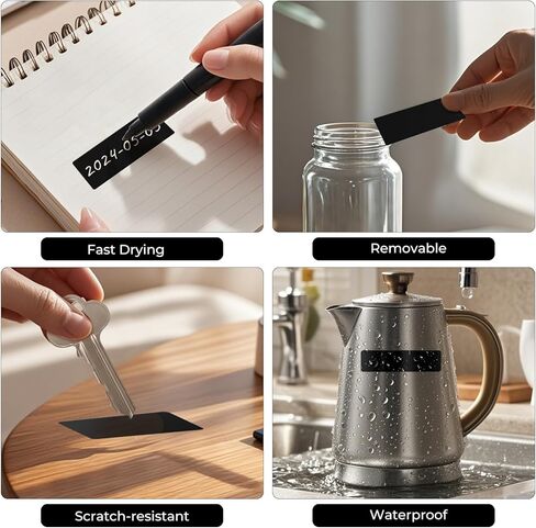 Black Labels 3 × 1 Inch Vinyl Rectangle Assorted Removable Color Coding Stickers Self-Adhesive Waterproof Colored Name Tags for Home Office Inventory 160 PCS in Kuwait