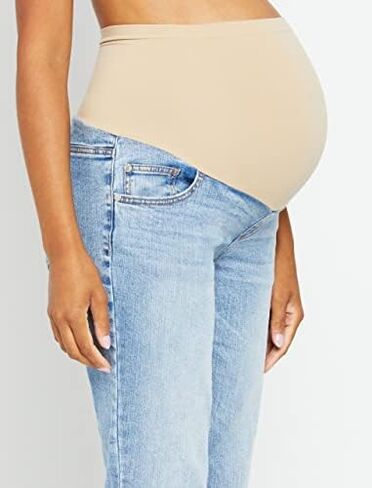 Motherhood Maternity Women's Stretch Secret Fit Over The Belly Straight Leg Pregnancy Jeans in Kuwait