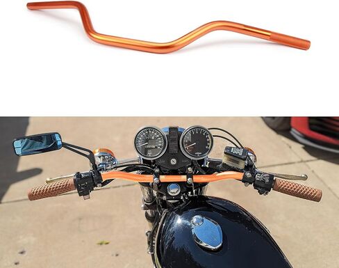Motorcycle Handlebar 7/8" 22mm Cafe Racer Handlebars Drag Bars Universal For Cafe Race Bobber Motocross Dirt Pit Bike ATV Ebike Mini Bike Black in Saudi Arabia