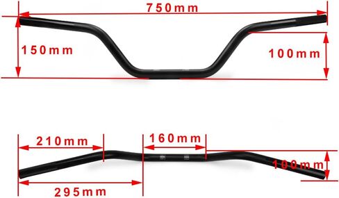 Motorcycle Handlebar 7/8" 22mm Cafe Racer Handlebars Drag Bars Universal For Cafe Race Bobber Motocross Dirt Pit Bike ATV Ebike Mini Bike Black in Saudi Arabia