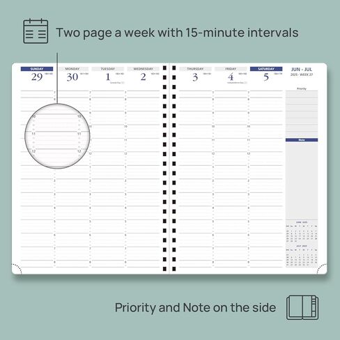 Poprun 2025-2026 Planner Planner Spiral Bound ، 8.5 '× 11.25' in Kuwait