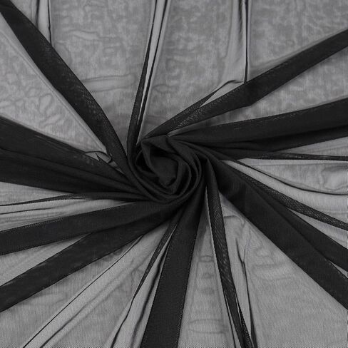 Superfine 4-Way Stretch Net Fabric Nylon Spandex Power Mesh, Pre-Cut 5 Yards Long 60" Wide, Lightweight Sheer (Off White) in Kuwait