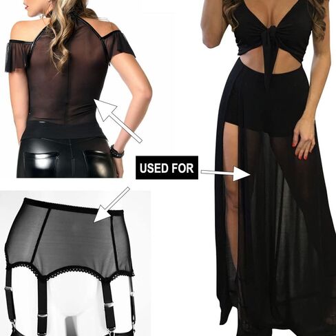 Superfine 4-Way Stretch Net Fabric Nylon Spandex Power Mesh, Pre-Cut 5 Yards Long 60" Wide, Lightweight Sheer (Off White) in Kuwait