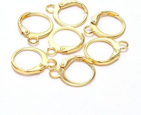 20pcs فولاذية الصلب الرافعة الفرنسية aring arks السلك الأسلاك الأسواق الأقراط مع حلقة مفتوحة للرجال نساء من أجل مصنع المجوهرات DIY (14 × 12 مم) (الذهب الوردي) in Kuwait