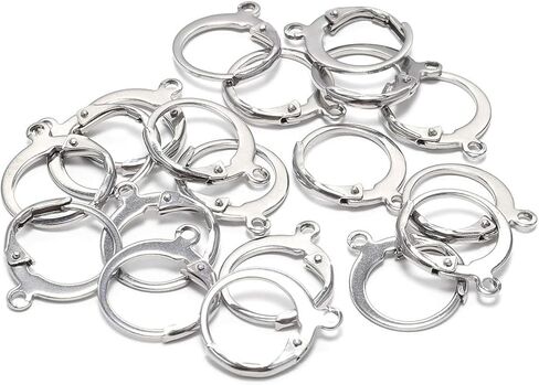 20pcs فولاذية الصلب الرافعة الفرنسية aring arks السلك الأسلاك الأسواق الأقراط مع حلقة مفتوحة للرجال نساء من أجل مصنع المجوهرات DIY (14 × 12 مم) (الذهب الوردي) in Kuwait