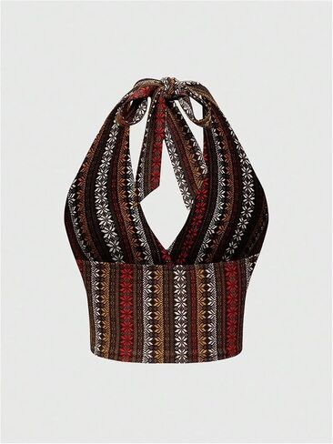SOLY HUX Women's Boho Summer Halter Crop Tops Sleeveless Backless Tank Top Casual Sexy Going Out Tops in Saudi Arabia