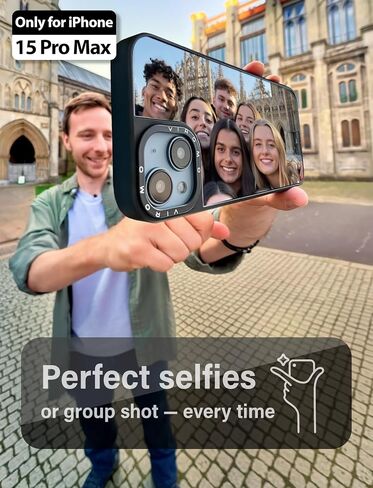 Mirror Case for iPhone 15 Pro Max (ONLY) with Shockproof Soft Corners, Bye Bye Pocket Mirror, Cute Slim case for Girls and Womens in Saudi Arabia