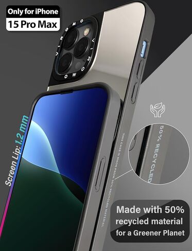Mirror Case for iPhone 15 Pro Max (ONLY) with Shockproof Soft Corners, Bye Bye Pocket Mirror, Cute Slim case for Girls and Womens in Saudi Arabia