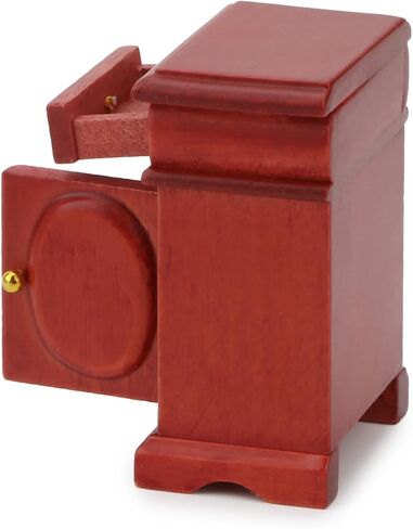 Miniature Bedside Cabinet 2PCS Dollhouse Furniture Nightstand 1:12 Wooden Model Doll House Accessories for Mini Room Bedroom Scene Decoration (Wood) in Kuwait