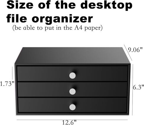Desktop Drawers, Metal Desk Organizer with Drawer Storage Organizer for A4 File, Desk File Storage Organization for Office, Home, No Assembly Required, White in Kuwait