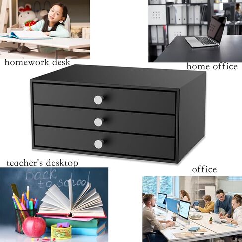 Desktop Drawers, Metal Desk Organizer with Drawer Storage Organizer for A4 File, Desk File Storage Organization for Office, Home, No Assembly Required, White in Kuwait