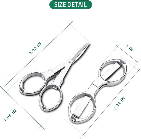 Folding Scissors, 2 Pcs Keychain Scissors, Safety Portable Travel Scissors,Stainless Steel Retractable Small Scissors for Home, Office, Fishing, Mini Scissors in Saudi Arabia