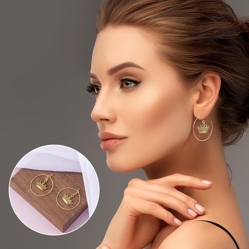 280Pcs Earring Hooks for Jewelry Making, Gold/Silver Plated Metal Round Earring Beading Hoops for DIY Jewelry Making, Clay Crafts, Earring Findings for Women (Size: 20mm, 25mm, 30mm, 35mm) in Saudi Arabia