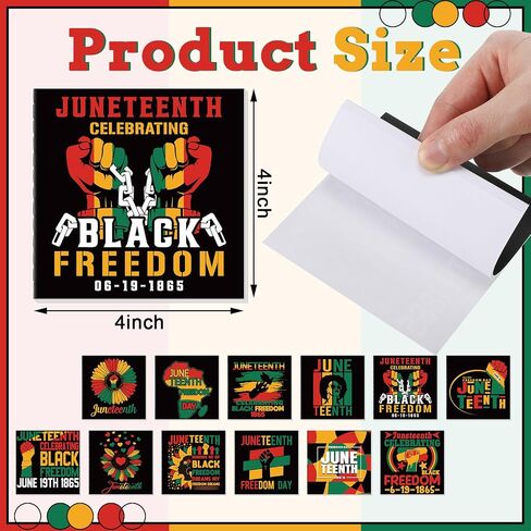 120 Pcs Mini Juneteenth Notepads Bulk 4x4 Inch Juneteenth Theme Memo Pads Mini Notepad June Black Freedom 19th 1865 Party Favor Small Paper Pocket Notebook for Gift Party Favor Supplies Office, Blank in Saudi Arabia
