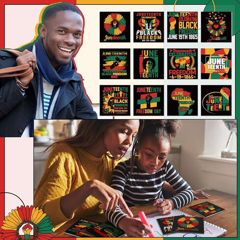 120 Pcs Mini Juneteenth Notepads Bulk 4x4 Inch Juneteenth Theme Memo Pads Mini Notepad June Black Freedom 19th 1865 Party Favor Small Paper Pocket Notebook for Gift Party Favor Supplies Office, Blank in Saudi Arabia