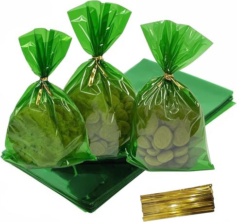 أكياس خضراء لعلاج السيلوفان - حقائب تشيلو 100pcs قابلة للاستماء 6x9 بوصة. in Kuwait