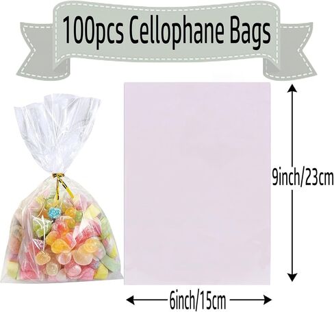 أكياس خضراء لعلاج السيلوفان - حقائب تشيلو 100pcs قابلة للاستماء 6x9 بوصة. in Kuwait