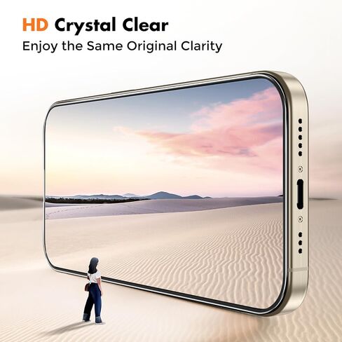 UNBREAKcable 3 Pack Screen Protector for iPhone 16, [9H Hardness] [Military Grade Shatterproof] Full Coverage Tempered Glass Film with Easy Installation Tool, HD Clear, Scratch Resistant in Saudi Arabia