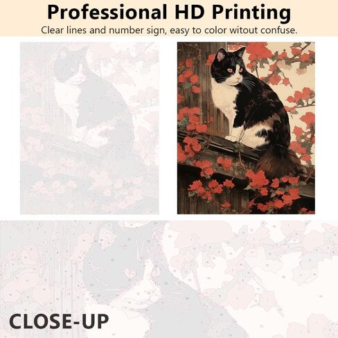 TUMOVO Calico Cat Paint by Number, Japanese Style Paint by Numbers, Adult Paint by Number Kits on Canvas Color by Number Painting by Numbers, DIY Oil Number Painting Canvas Arts, 16 x20 Inch in Saudi Arabia