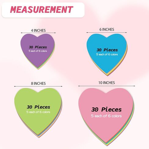120 Pieces Heart Cutouts Paper Heart Cutouts Paper Hearts 4 Size Large Heart Paper Cut Outs for Valentine's Day Craft (Assorted Colors) in Kuwait