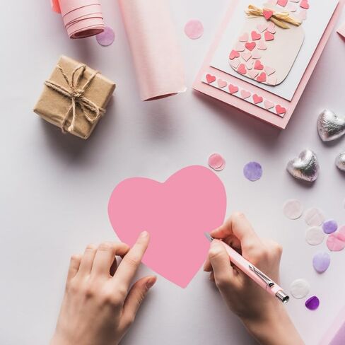 120 Pieces Heart Cutouts Paper Heart Cutouts Paper Hearts 4 Size Large Heart Paper Cut Outs for Valentine's Day Craft (Assorted Colors) in Kuwait