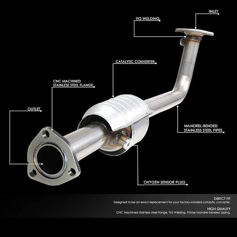 DNA MOTORING Factory Style Catalytic Converter Exhaust Pipe Replacement Compatible with 2001-2005 Civic DX LX CX VX HX 1.7L, OEM-CONV-004 in Saudi Arabia